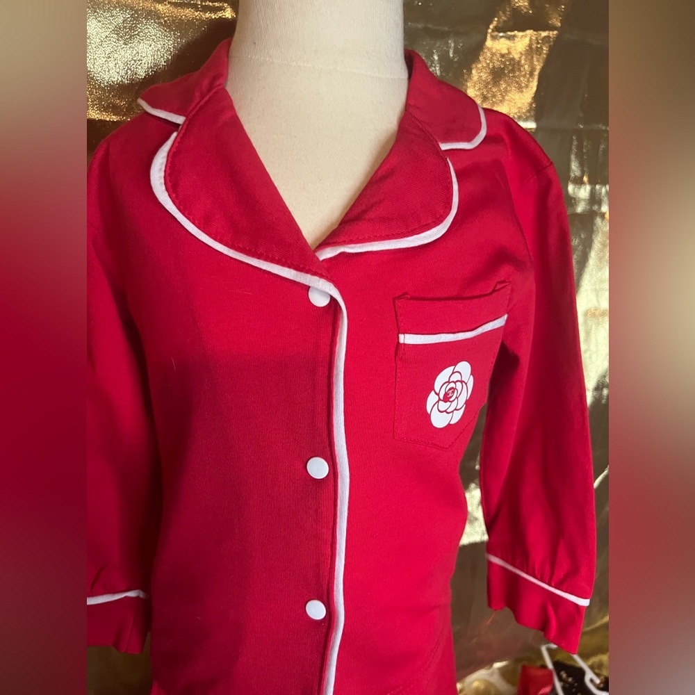 Beautiful Red pajama set size will fit 3 to 4